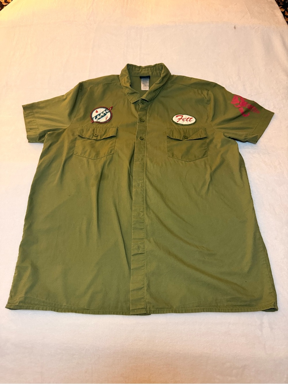 Star Wars Boba Fet Button-Down Shirt Youth size: XL